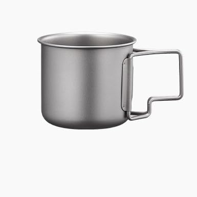 BY-J Titanium Camping Cookware Set – 750mL & 420mL Titanium Pot with Lid and Foldable Handle, Compact Backpacking and Travel Kitchenware for Camping, Hiking and Fishing