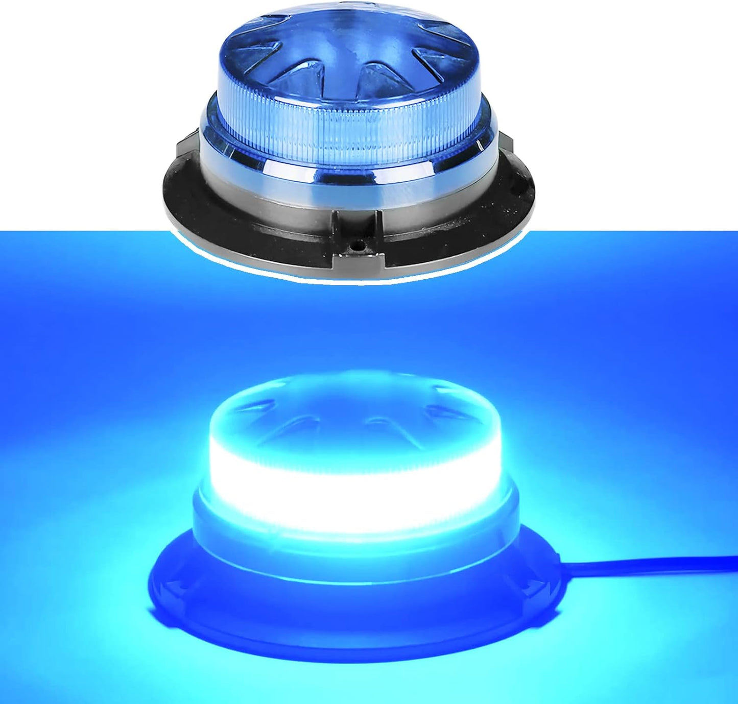 24 LED Emergency Strobe Beacon Light, Magnetic Mount Warning Signal Lamp, 12V-24V Waterproof Flashing Safety Light for Trucks, Forklifts, Tractors & Construction Vehicles (Green/Amber/Blue/Red)