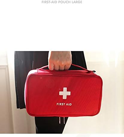 First Aid Bag - First Aid Kit Bag Empty for Home Outdoor Travel Camping Hiking, Mini Empty Medical Storage Bag Portable Pouch (Red)