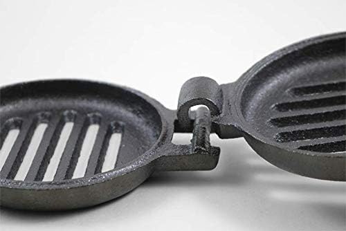 Coghlan's Pre-Seasoned Cast Iron Broiler with Removable Handles, Break-Apart Hinge ??Ideal for Grilling Burgers, Steaks, and Roasting Vegetables Over Campfires or BBQs ??Compact and Easy to Clean