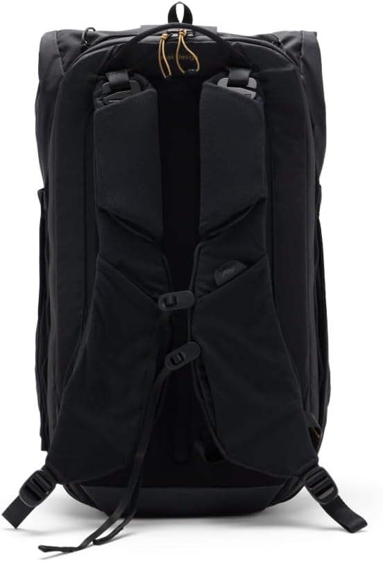 Peak Design Outdoor Backpack 25L, Black, Compact and Lightweight Frameless Daypack, Ultra Cinch Roll-Top Design, Ideal for Day Hikes, Camera Carry and Commuting, Versatile Backpack for Men and Women