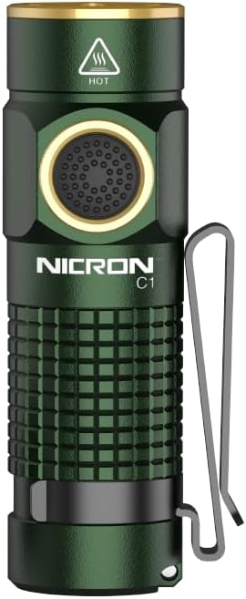 NICRON 1200 Lumens EDC Flashlight with Magnet, Rechargeable Pocket Light Compact High Lumens Handheld Light, C1 Mini Flashlight 7 Modes for Outdoor Camping, Hiking (Black)
