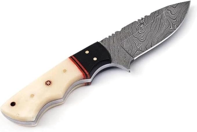 Custom Handmade Fixed Blade Hunting Bone Handle Tracker Knife - 8 Inch hand Forged Full Tang Knives For Hunting, Outdoor Camping, Hiking, Fishing, Bushcraft Knives With Leather Sheath. (Bone Reson Knife-1)