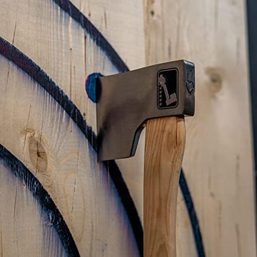 Queen of Hearts Throwing Axe: World Axe Throwing League Premium Competition Throwing Axe, WATL Throwing Hatchet with Round Hickory Wooden Handle (Round Handle)