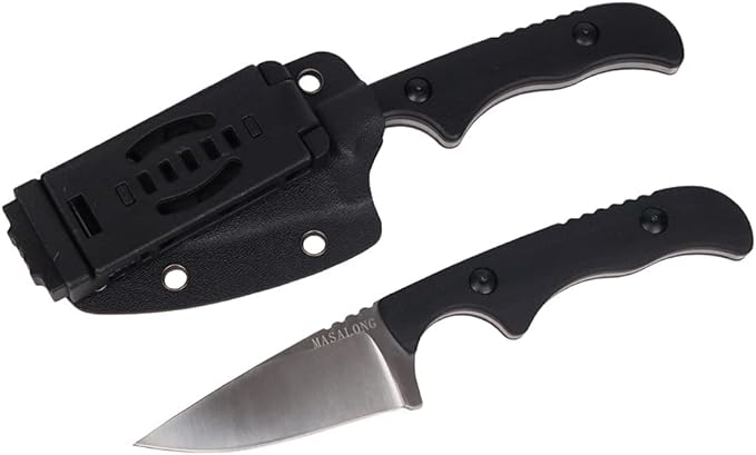 MASALONG kni232 EDC 9Cr14MOV Hard Stainless Steel knife Camping Fixed-Blade Knives (Small spike A)