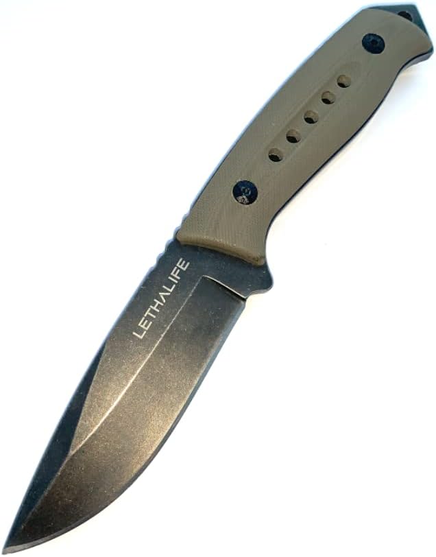Tactical Fixed Blade Hunting Knife - Full Tang, Coyote Brown