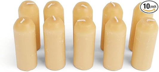 UCO 12-Hour Natural Beeswax, Long-Burning Candles for Outdoor, Camping, Emergency, Survival - Candle Lantern, 10 Pack