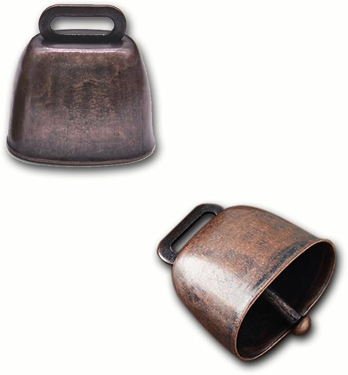 Loud Bear Bell with Silencer for Hikers, Bronze Colored Bear Bells with Emergency Whistle and Key-Chain Carabiner Set for Survival, Hiking, Trekking, Biking, Fishing, Climbing