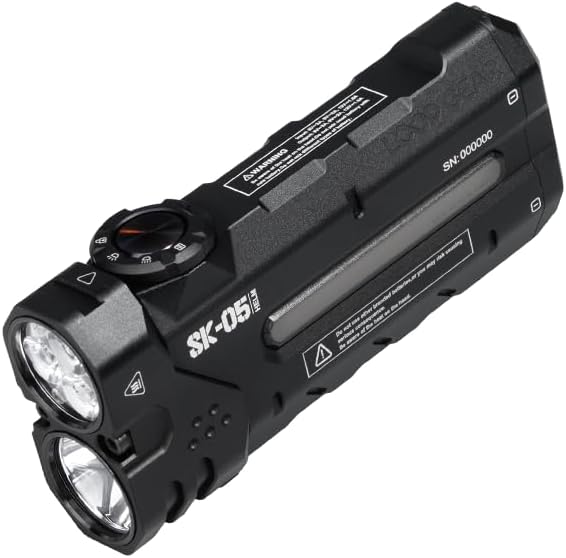 SK05 2850 LM Rechargeable Flashlight with 6000mAh Power Bank, IP68 Waterproof EDC Flashlight, Magnetic Camping Light with Flood/Spot/RGB Sidelight for Outdoor Hiking Emergency Survival Gear