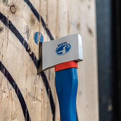 The Patriot: World Axe Throwing League Premium Competition Throwing Axe & Multi-Purpose Camping Axe or Wood Splitting Axe with Rubber and Fiberglass Handle