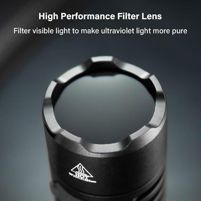 365nm UV Flashlight Black Light, Sofirn SF16 Rechargeable Powerful LED Blacklight Flashlight for Detecting Pet Dog Urine, Unveil Invisible Stains, High Definition Pure Ultraviolet(Battery Included)