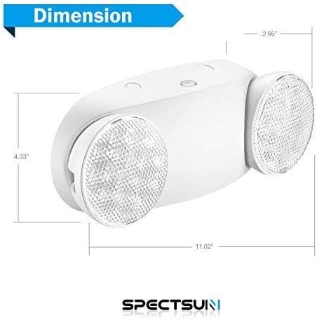 SPECTSUN 10 Pack LED Emergency EXIT Sign Lighting Combo- 120-277V Emergency Exit Lights for Home Power Failure-UL 924 Certified Commercial Emergency Light Fixtures,Ebulb Led Light Bulb