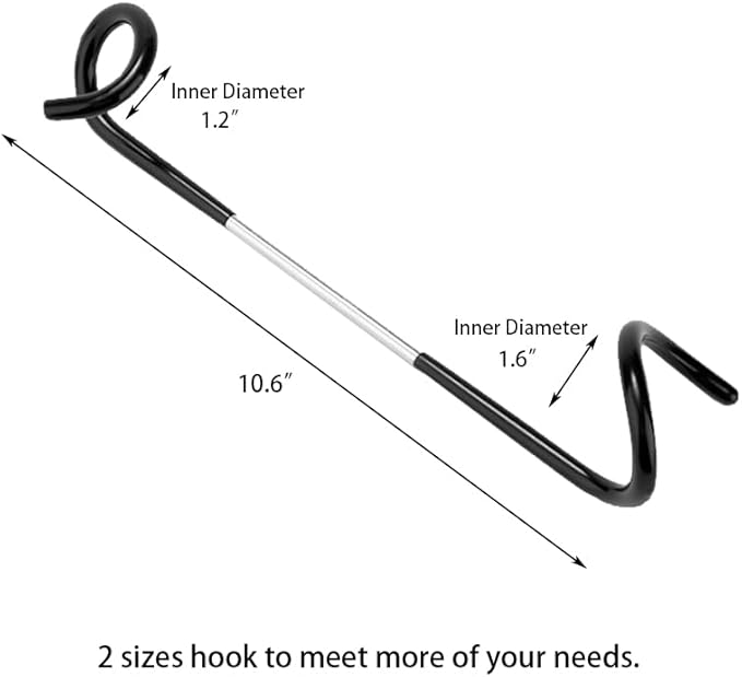 Camping Lantern Hooks, Outdoor Lighting Hooks for Camping Tent lamp Hanger, Bird feeders, Garden Lights, Lanterns, trinkets ; Sturdy Pole Hook for Tent Light, 3 pcs (Large & Long)