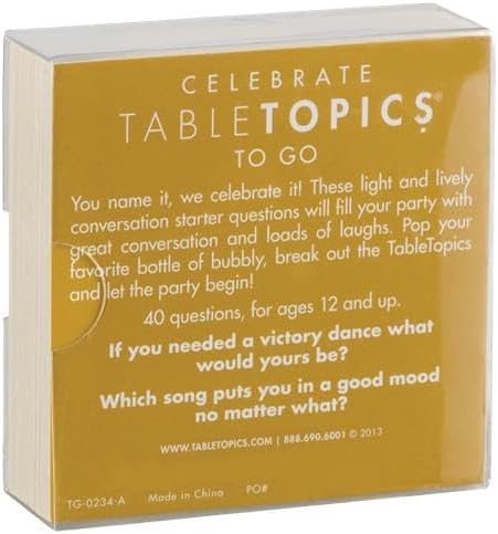 TableTopics Celebrate to Go Question Card Game - 40 Conversation Starter Cards for Parties, Special Occasions, Holidays, Take Anywhere, Great Gift