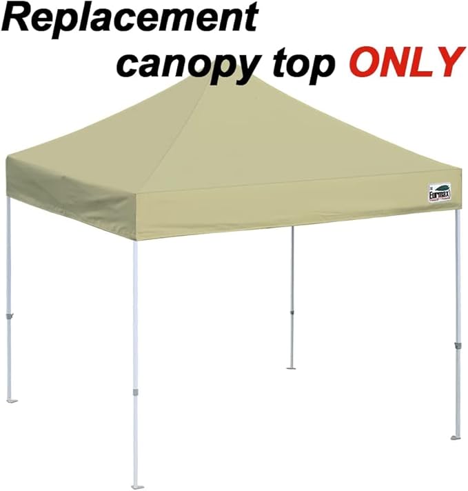 Eurmax USA New 10x10 Pop Up Canopy Replacement Canopy Tent Top Cover, Instant Canopy Top Cover ONLY, Choose 30 Colors,Bonus 4PC Pack Weight Bag (Beige)