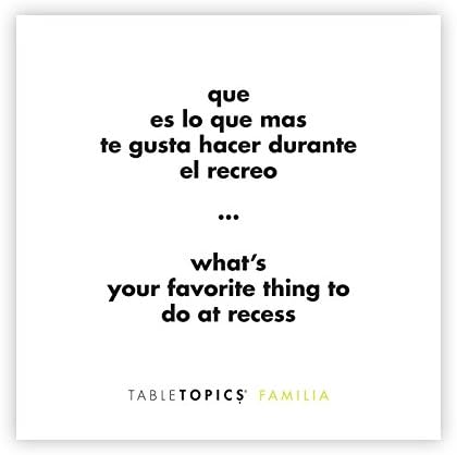 TableTopics Familia En Espanol Question Card Game - 135 Spanish/English Conversation Starter Cards, Game to Learn & Practice Spanish, Play with Friends & Family, Bilingual