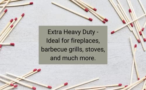11" Extra Long Safety Matches, Heavy Duty Safety Long Wooden Matches for Indoor & Outdoor Grill, 11" Lengthy Match for Lighting Fireplace, Candles, Firepits, BBQ Grill & Camping - Pack of 3(150 Match)