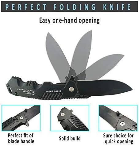 DOOM BLADE 3 Piece Small Survival Hatchet Camping Axe&Fixed Blade Knife Combo Set,Tomahawk,Hatchet,Pocket Folding Knives,440C Steel Blade with Nylon Sheath for Outdoor Hunting Camping(Type-1)