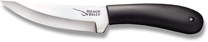 Cold Steel Roach Belly 4.5" German 4116 Stainless Steel Fixed Blade Trailing Point Outdoor Hunting Utility Knife, 4" High Impact Polypropylene Handle, Durable Sheath Included