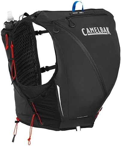 CamelBak Apex Pro Run Endrance Racing Vest with RECCO Technology - Soft Flask Hydration and Trekking Pole Quiver - Black, L