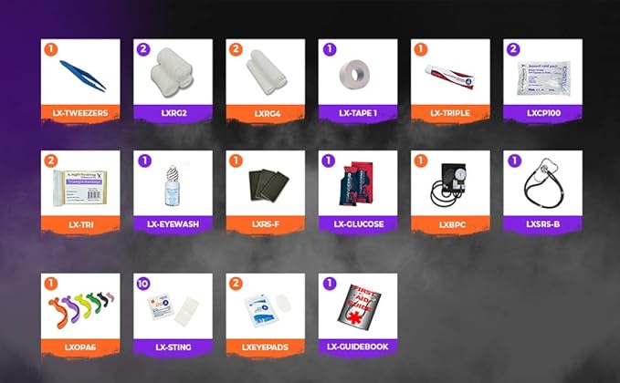 Lightning X Products Lightning X Mid-Sized First Responder EMT Bag | LXMB25 Fully Stocked w/ 240+ Aid, EMS & Trauma Supplies - Black
