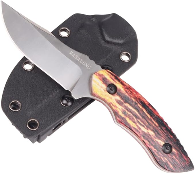Masalong kni238 camping small fixed High-carbon steel blade survival hunting knife with sheath