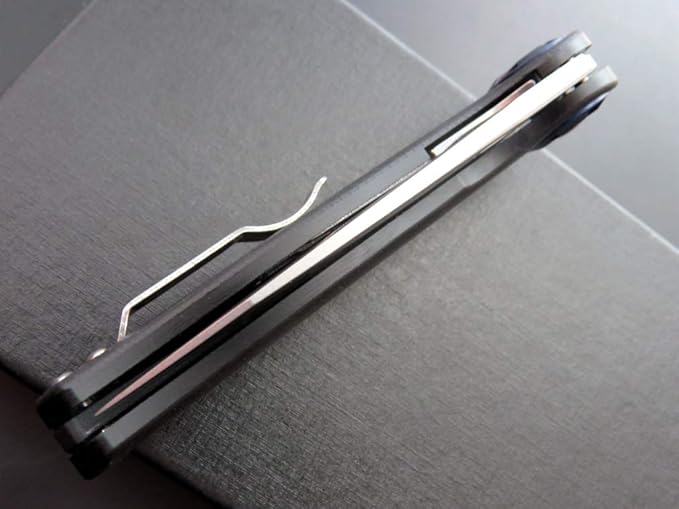 Eafengrow EF76 Folding Knife for Camping EDC Pocket Knife with G10 Handle & D2 Stone-washed Blade Hunting Outdoor Tool (black)