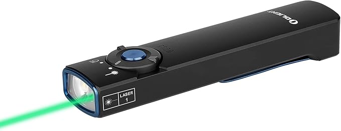 OLIGHT Arkfeld EDC Flat Flashlight, 1000 Lumens White LED Light with Green Beam Combo, Power by Rechargeable Built-in Battery for Outdoors, Emergency, Work (Black NW)