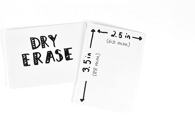 Dry Erase Blank Playing Cards w/Box, Poker Size - 2.5" x 3.5", 45 Reusable Cards, Flashcards, Board Game & Note Cards