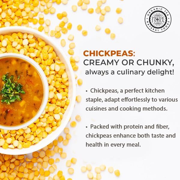 Pride Of India - PACK of 6 - Indian Split Yellow Chickpea Lentils - Protein & Fiber Rich Chana Dal, 3 Pound Jar