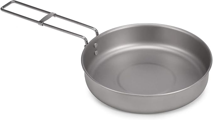 Lixada Ultralight Titanium Frypan Outdoor Camping Hiking Picnic Cooking Frying Pan 750/1000ML with/Without Handle