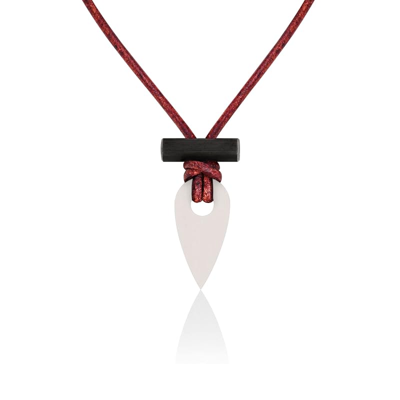 Spark Necklace - Functional & Stylish Fire Starter Necklace, Made In USA, Zirconia & Ferrocerium Pendant Firestarter Tool on Leather Cord, Survival Flint & Steel for Everyday Carry, Men & Women, White