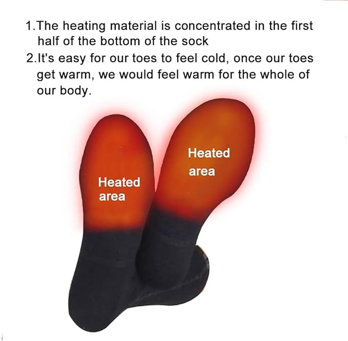 Rechargeable Battery Heated Socks Thermal Foot Warmer for Winter Electric Heated Hosiery for Men and Women