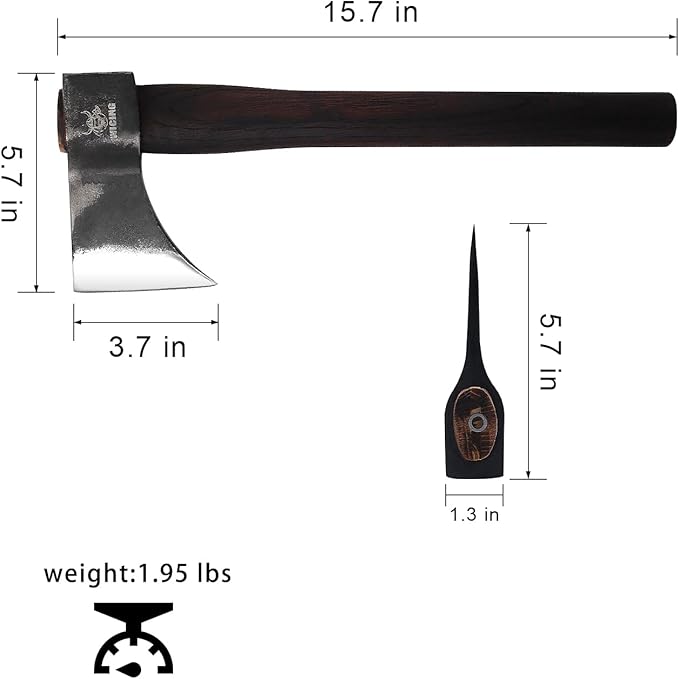 15.7" Competition Axes, 1065 Manganese Steel Throwing Hatchet, Beech Wood Handle for Axe Throwing