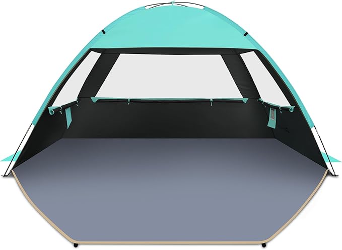 Gorich Beach Tent Sun Shelter for 3/4-5/6-7/8-10 Person with UPF 50ï¼?UV Protection, Lightweight & Easy Setup Beach Shade Canopy, Portable Beach Shade Tent Beach Cabana