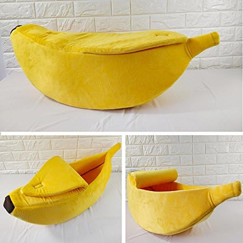 Petgrow · Cute Banana Cat Bed House Large Size, Christmas Pet Bed Soft Warm Cat Cuddle Bed, Lovely Pet Supplies for Cats Kittens Rabbit Small Dogs Bed,Yellow