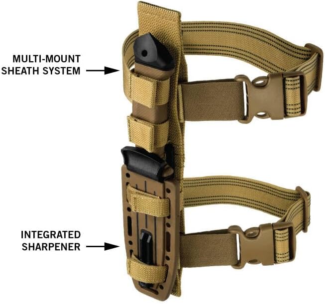 Gerber Gear LMF II Infantry Survival Knife, Military Grade Tactical Fixed Blade with Serrated Edge, Shock Absorbing Handle, Molle Sheath and Sharpener, Coyote Brown