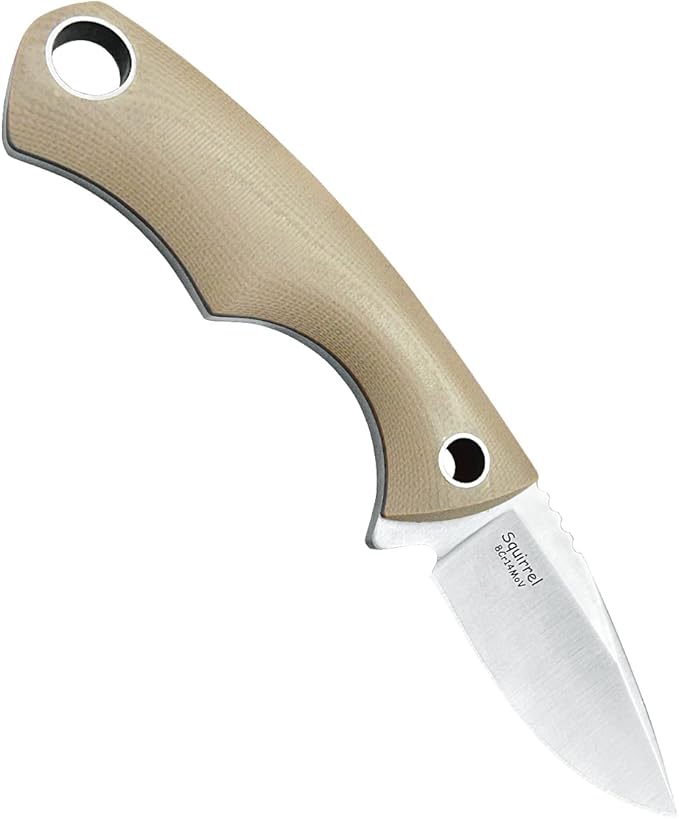 TONIFE Neck Knife Mini Outdoor Survival Fixed Blade Knife, EDC High Hardness Sharp Blade 1.7'' Portable Neck with Kydex Sheath and Ball Chain (warm sand)