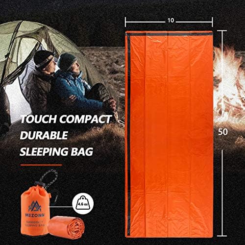 Emergency Sleeping Bag Survival Bivy Sack Use as Emergency Blanket Lightweight Survival Gear for Outdoor Hiking Camping Keep Warm After Earthquakes, Hurricanes and Other disasters