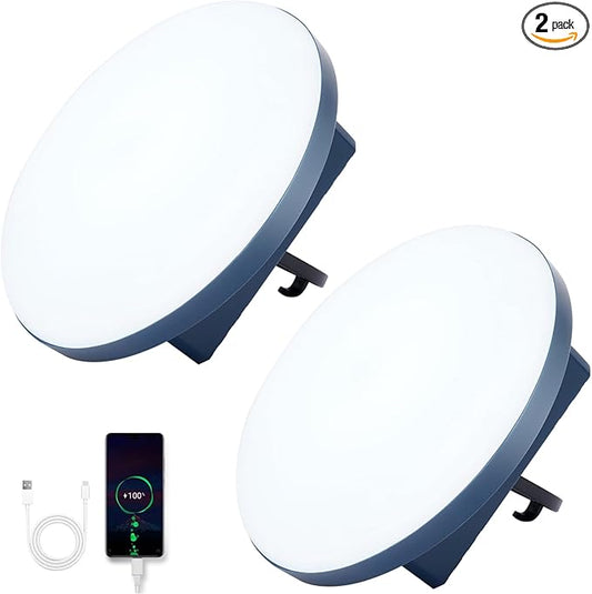 Camping Lights 2Pack, Portable Camping Lantern Rechargeable, Lanterns for Power Outages, Tent Lights with Magnet, Cordless Work Light, Waterproof Emergency Light for Outdoor, Hurricane, Survival Kits