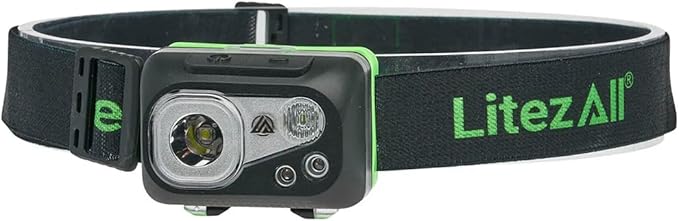 LitezAll Nearly Invincible Rechargeable Headlamp ??Headlamp Flashlight with 8 Modes, Head Lamps LED Rechargeable, Headlamp USB C, Long Battery Life, Waterproof