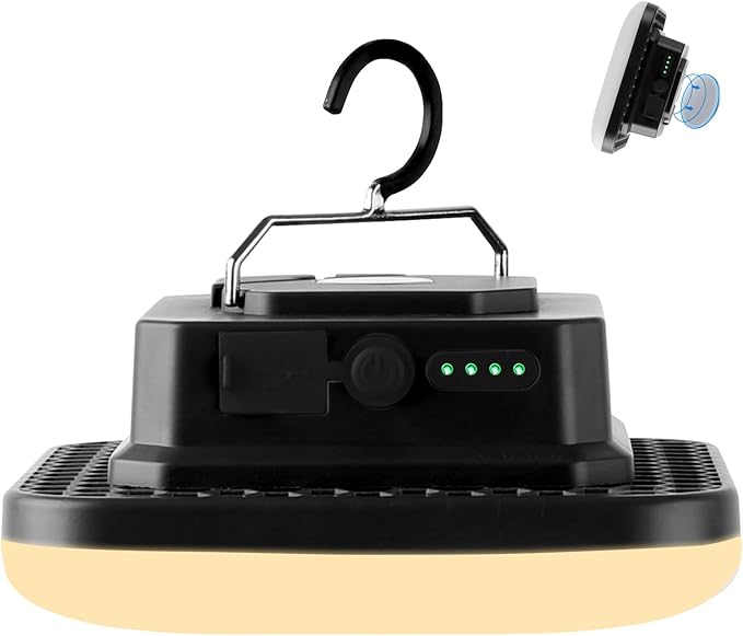 10800mAh Rechargeable Hanging Tent Light with Magnet, 30W 4000LM LED 4 Color Lighting Modes Camping Lantern, Portable IPX5 Waterproof LED Flashlight for Emergency & Gift