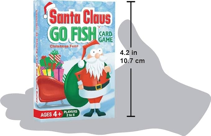 Santa Claus Go Fish – A Family Christmas Game for Kids Ages 4 & Up | Go Fish, Old Maid, and Slap Jack in One Deck (Holiday Stocking Stuffers, Gift for Boy or Girl, Fun Family Board Game Night)