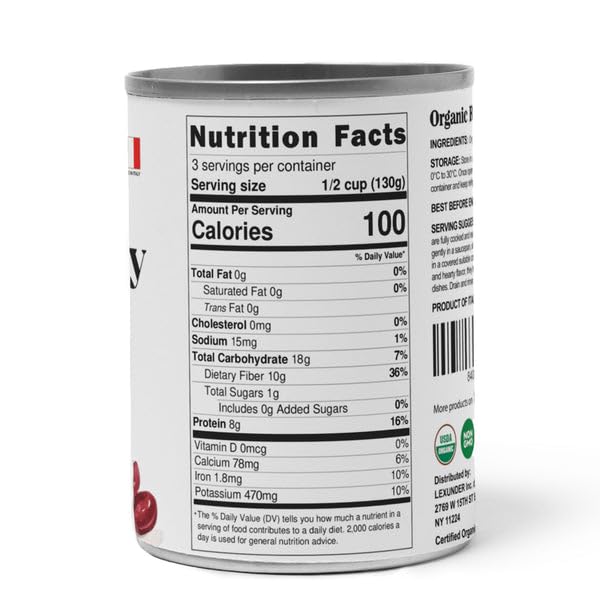 Food to Live Organic Italian Red Kidney Beans, 14 oz (Pack of 1) – Unsalted, Non-GMO, Vegan. Ready to Eat. Perfect for Salads, Soups, Pasta e Fagioli. Wholesale