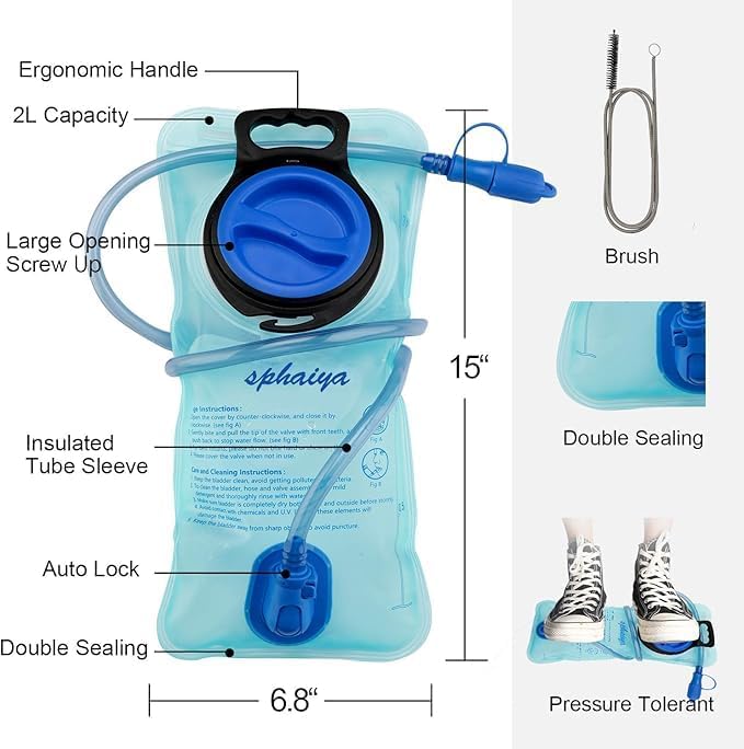 Hydration Bladder 2L-3L Water Storage Bag Reservoir,Military Hydration Pack Replacement for Hiking Biking Climbing Cycling Running Camping Backpack 1Pack