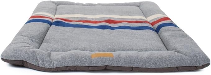 Pendleton Fleece Comfort Cushion Dog Bed - Cabin Stripe Shale, L