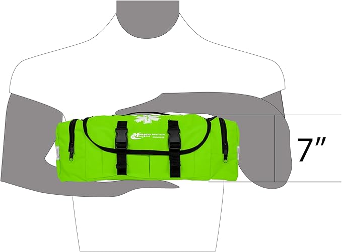 First Aid Kit - Fully Stocked Portable Reflective Bag -First Responder Emergency Response Kit-for Natural Disaster Preparedness-Customizable Storage-Includes 415 Pcs First Aid Supplies - Lime Green