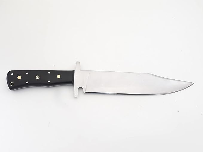 Nooraki - 15" Handmade Full Tang Hunting Knife with Leather Sheath, Multipurpose Bowie Knife with Micarta Handle for Everyday Carry, Outdoor Camping and Hunting