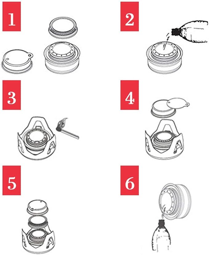 Mini Alcohol Backpacking Stove, Lightweight Brass Spirit Burner with Aluminium Stand for Camping Hiking and Picnic
