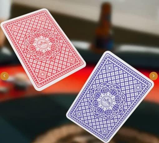 Triton Premium Portable Poker Table Mat 10 Player + Triton Premium Poker Playing Cards for Texas Holdem Poker